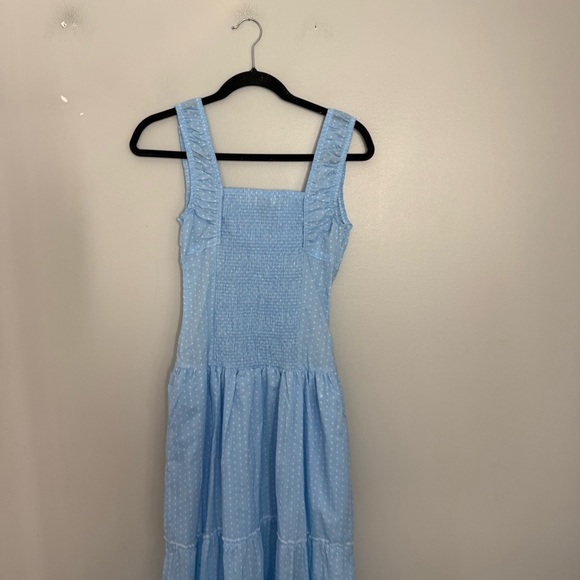 NWT Frankie’s Bikinis Dress Christabelle Gauze Maxi Corset in Blue Polka Dot - Picture 6 of 7